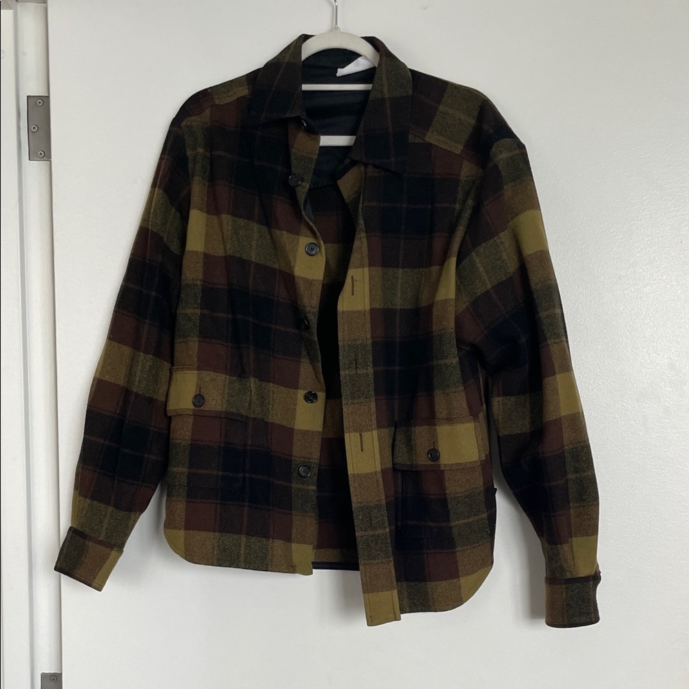 Plaid Button-Up Shirt Jacket